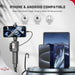 Articulating borescope connected to smartphone showing engine inspection, compatible with iPhone, Android, and iPad