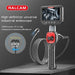 RALCAM high-definition universal industrial endoscope with 1280x720 HD screen, flexible 360° steering cable, and LED lights