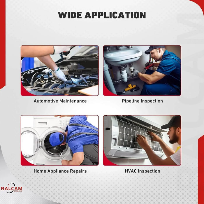 Wide application of borescope for automotive maintenance, pipeline inspection, home appliance repairs, and HVAC inspection
