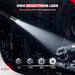 Borescope with adjustable high brightness LED lights illuminating dark mechanical parts for inspection