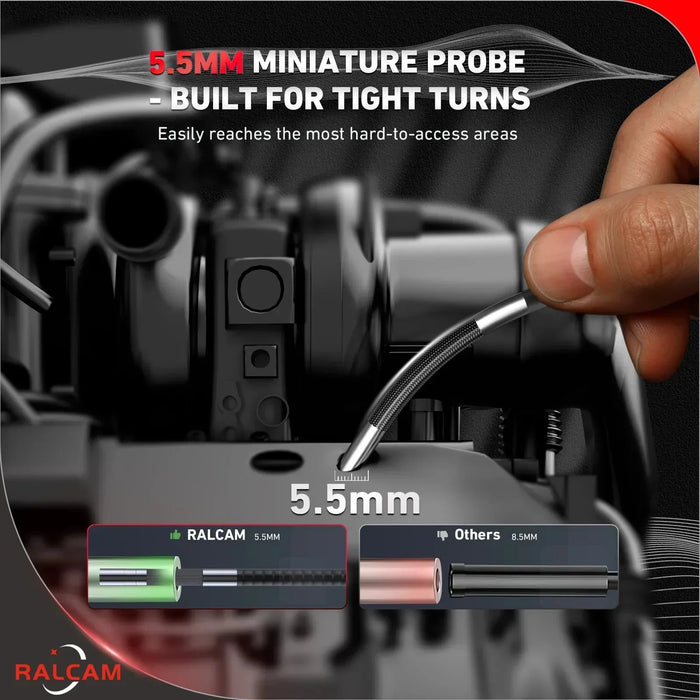 5.5mm miniature probe from RALCAM for tight turns in hard-to-access mechanical areas