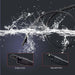 Water splash around borescope camera cable with inset images comparing original and upgraded lens close-ups